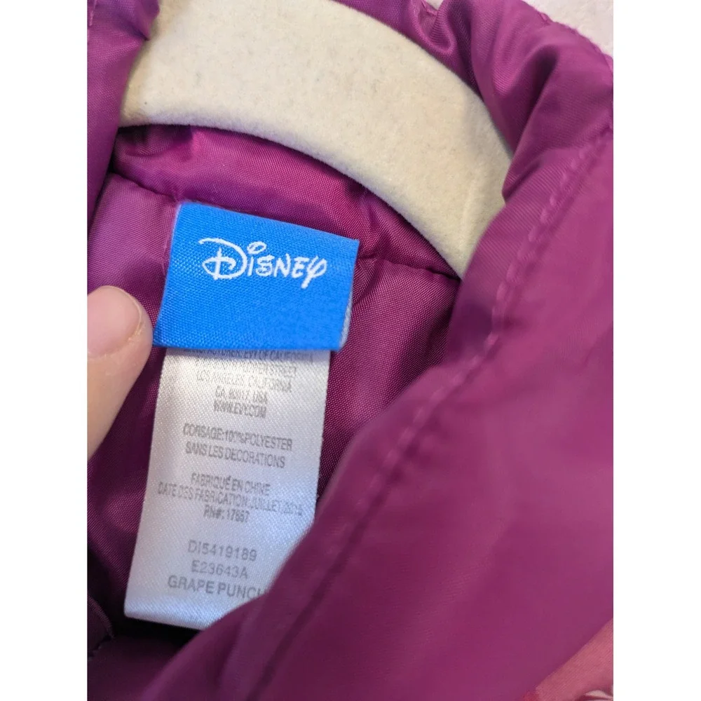Disney Frozen‎ Elsa Anna Olaf Puffer Vest Girls Size S Purple Zip Up Sleeveless